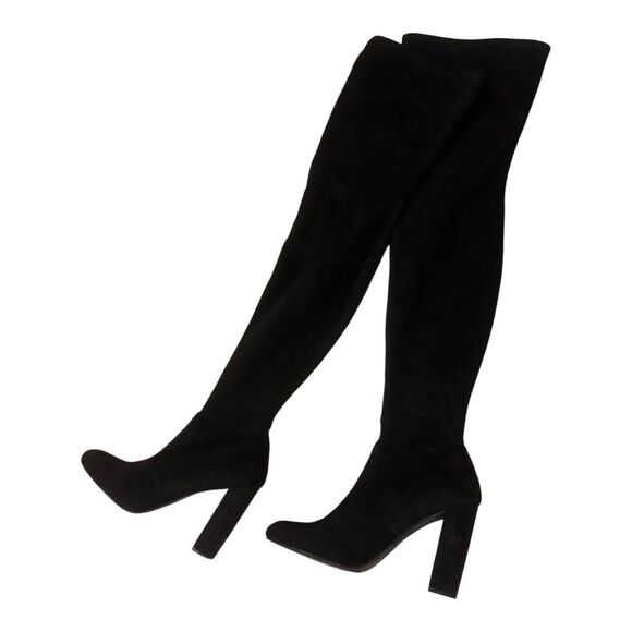 Steve Madden Ezra Thigh High Boot, Black Faux Suede Over The Knee Women’s 9M - Picture 2 of 13